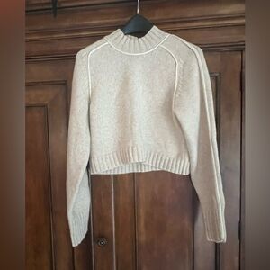 DH Cashmere Blend Mockneck Cropped Sweater NWT Small